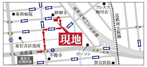東田辺地図